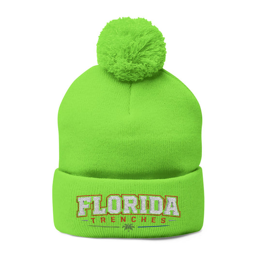Pom-Pom Knit Cap (Embroidery)