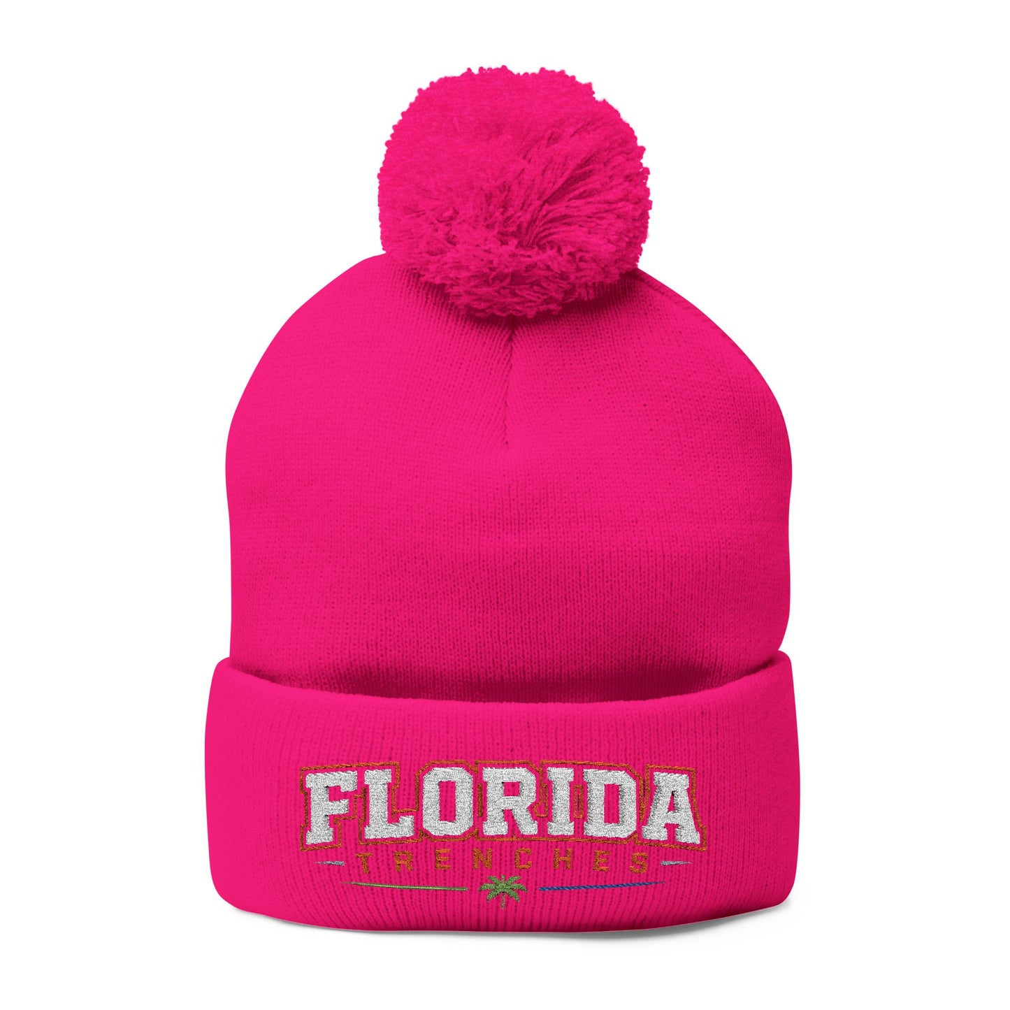 Pom-Pom Knit Cap (Embroidery)