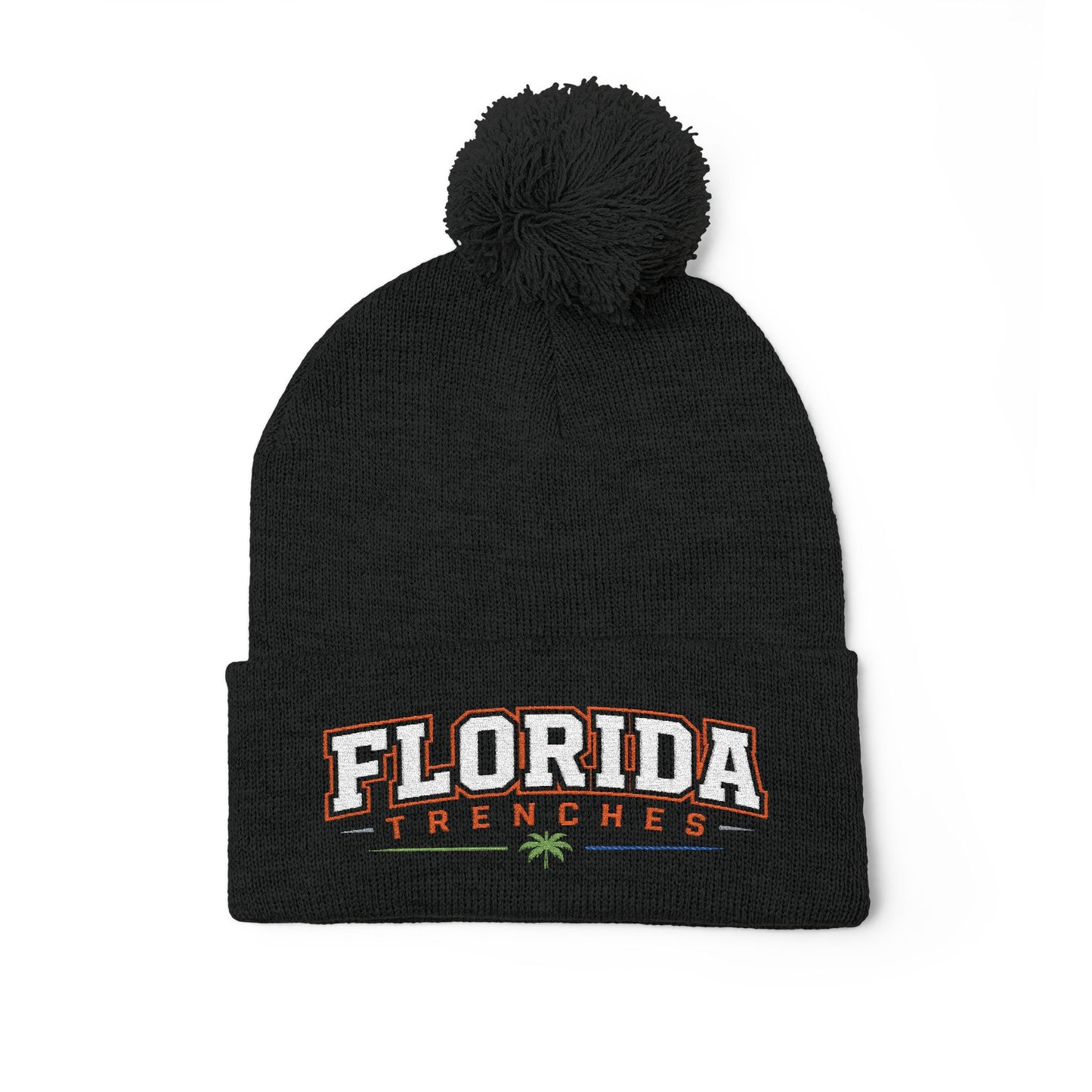 Pom-Pom Knit Cap (Embroidery)