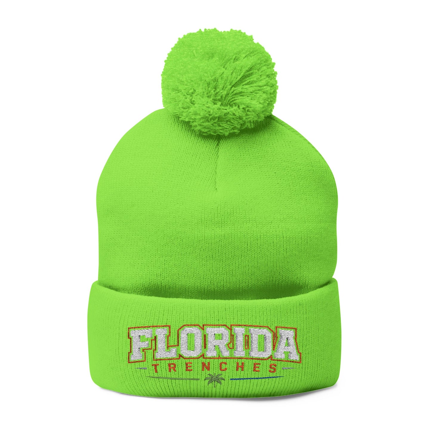 Pom-Pom Knit Cap (Embroidery)