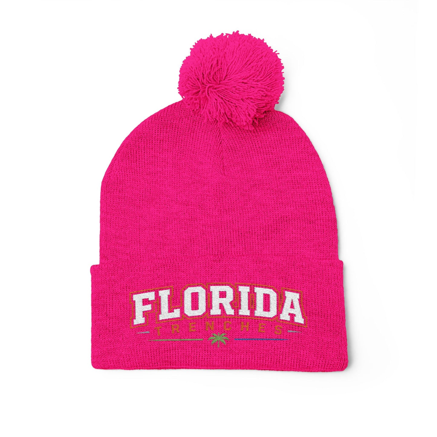 Pom-Pom Knit Cap (Embroidery)