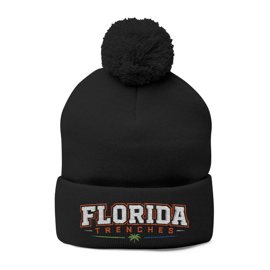 Pom-Pom Knit Cap (Embroidery)